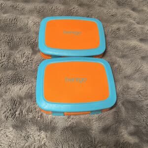 Bentgo Kids Leak Proof 5 Compartment Lunch Box Lot of 2 Orange Blue